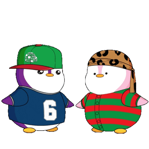 Penguin Cheers Team High Five GIF