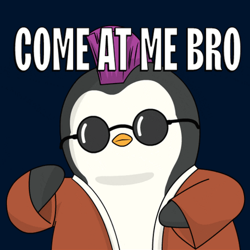 Penguin Come At Me Let Them Fight GIF