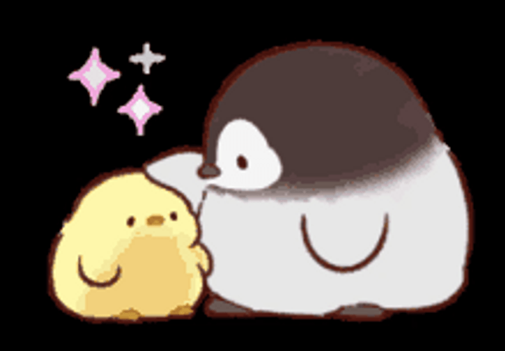 Penguin Comforting Chick Pio GIF