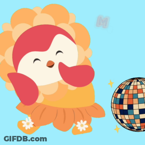Penguin Dancing Next To Disco Ball GIF