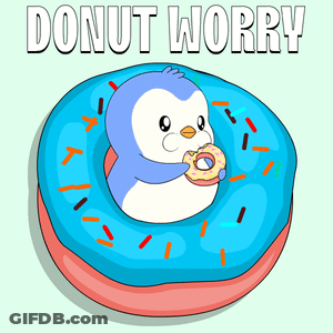 Penguin Eating Donut Donut Worry GIF