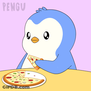 Penguin Eating Pizza GIF