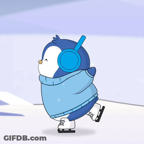Penguin Enjoying Ice Skating GIF