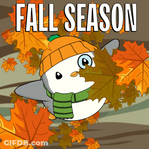Penguin Fall Season Leaf GIF