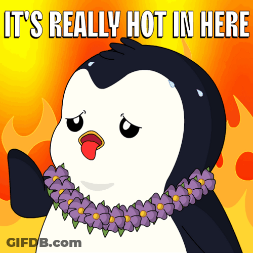 Penguin Feels Really Hot Under The Sun GIF