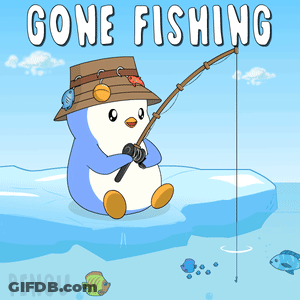 Penguin Fishing Gone Fishing GIF