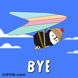 Penguin Flying Bye GIF