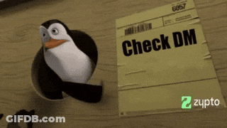 Penguin Flying Next To Check DM GIF