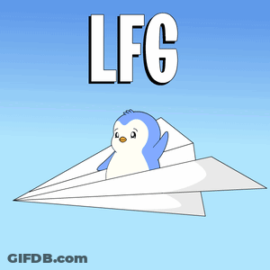 Penguin Flying Paper Airplane LFG GIF