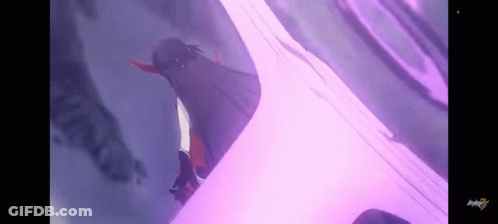 Penguin Flying Through Air With Pink Background GIF