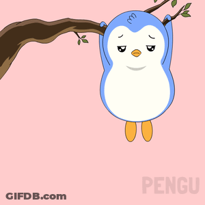Penguin Hanging From Branch Hang In There GIF