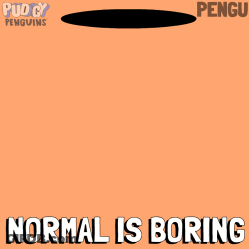 Penguin Hanging Upside Down Saying Normal Is Boring GIF