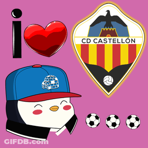 Penguin Heart Crest For CD Castellon Pink GIF