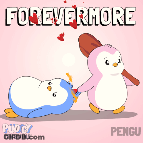 Penguin Holding Another Penguin Forevermore GIF