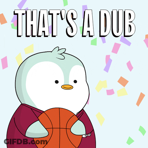 Penguin Holding Basketball Saying That's A Dub GIF