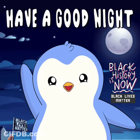 Penguin Holding Black Lives Matter Flag GIF