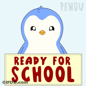 Penguin Holding Book And Pencil GIF