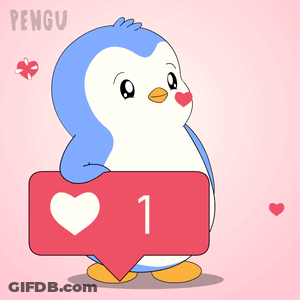 Penguin Holding Bouquet And Heart 520 GIF