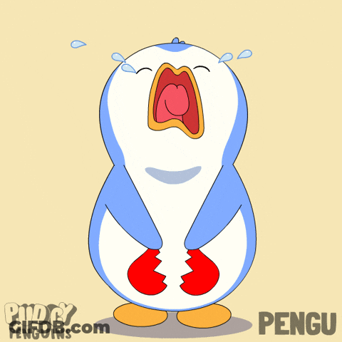 Penguin Holding Broken Heart With Name Pengu GIF