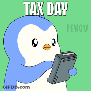 Penguin Holding Calculator And Receipt Tax Day GIF