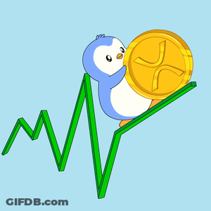 Penguin Holding Coin With X GIF