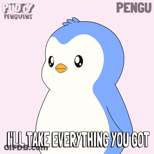 Penguin Holding Credit Card I'll Take Everything You Got GIF