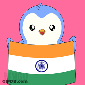 Penguin Holding Flag Saying Penguin GIF