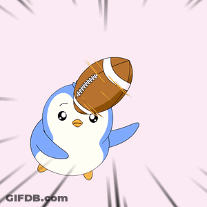 Penguin Holding Football GIF