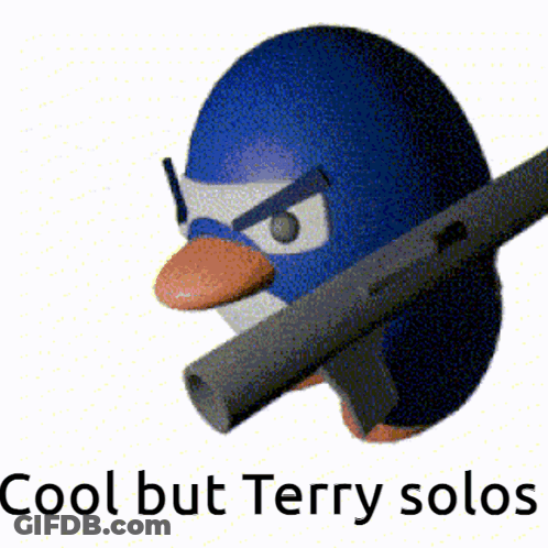 Penguin Holding Gun Cool But Terry Solos GIF