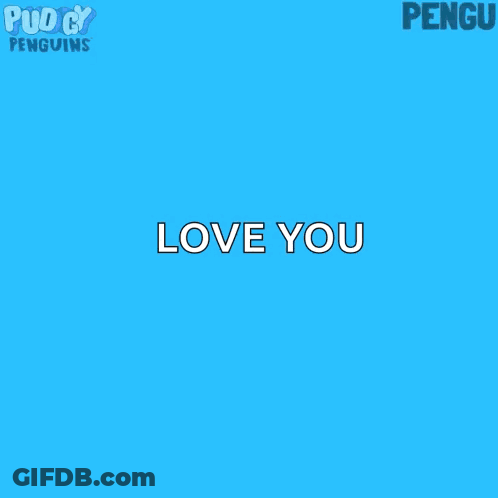 Penguin Holding Heart Saying Love You GIF