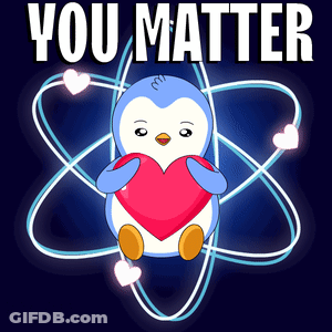 Penguin Holding Heart You Matter GIF