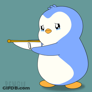 Penguin Holding I Miss You Sign GIF