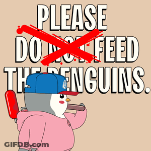 Penguin Holding Ice Cream Cone GIF