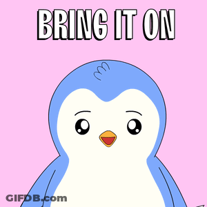 Penguin Holding Knife Bring It On GIF