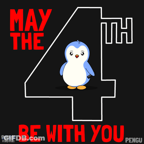 Penguin Holding Light Saber GIF
