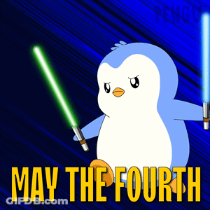 Penguin Holding Lightsabers May The Fourth GIF