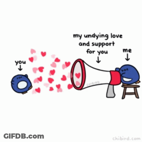 Penguin Holding Megaphone My Undying Love And Support For You GIF