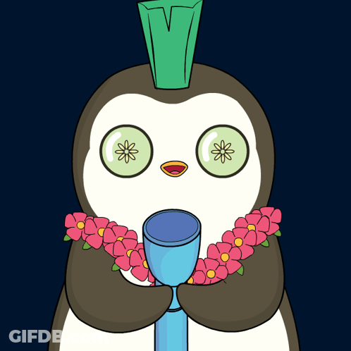 Penguin Holding Megaphone With Go GIF