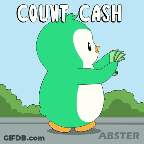 Penguin Holding Money Saying Count Cash GIF