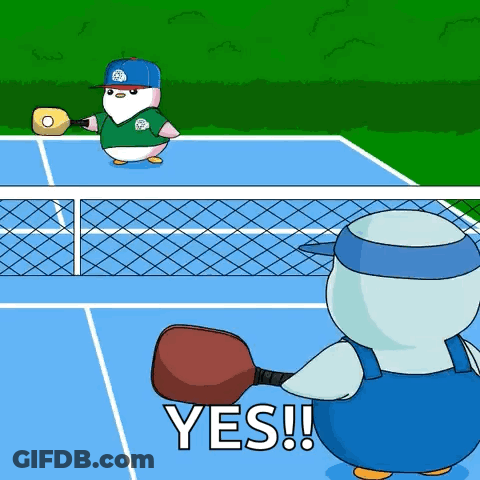 Penguin Holding Paddle Saying Yes GIF