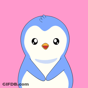 Penguin Holding Pink Heart GIF