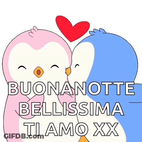 Penguin Holding Roses Hanging From Heart Saying I Love You GIF
