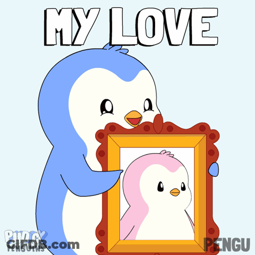 Penguin Holding Scissors And Paper GIF