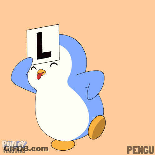 Penguin Holding Sign GIF