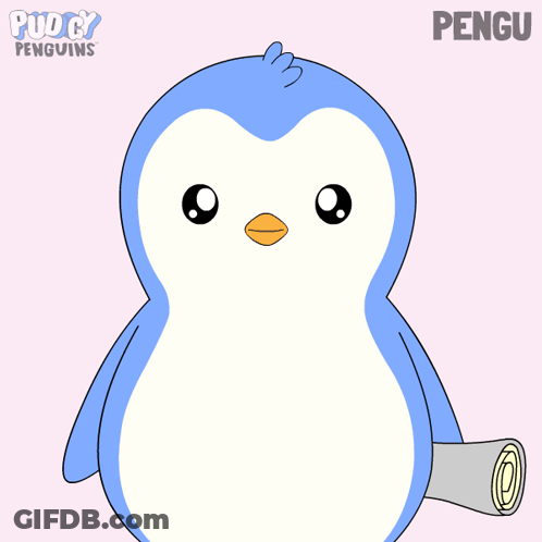 Penguin Holding Sign My Resolution Less Stress GIF