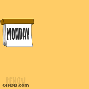 Penguin Holding Sign Saying Monday GIF