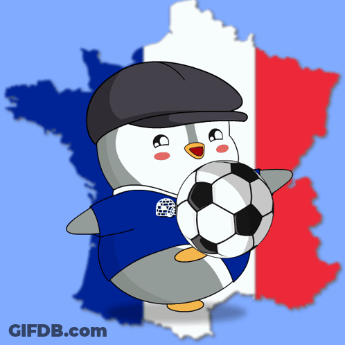 Penguin Holding Soccer Ball GIF