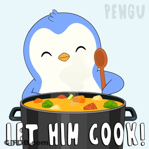 Penguin Holding Spoon In Soup Let Him Cook GIF