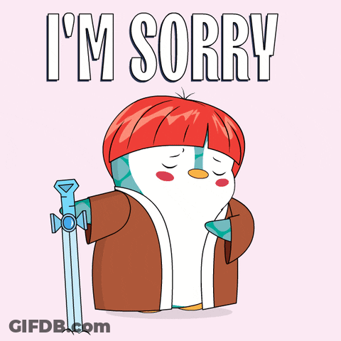 Penguin Holding Sword Sorry GIF