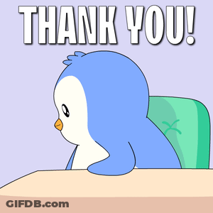 Penguin Holding Thank You Megaphone GIF